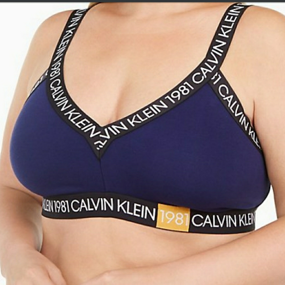 Calvin Klein unlined 1981 logo bra 1x